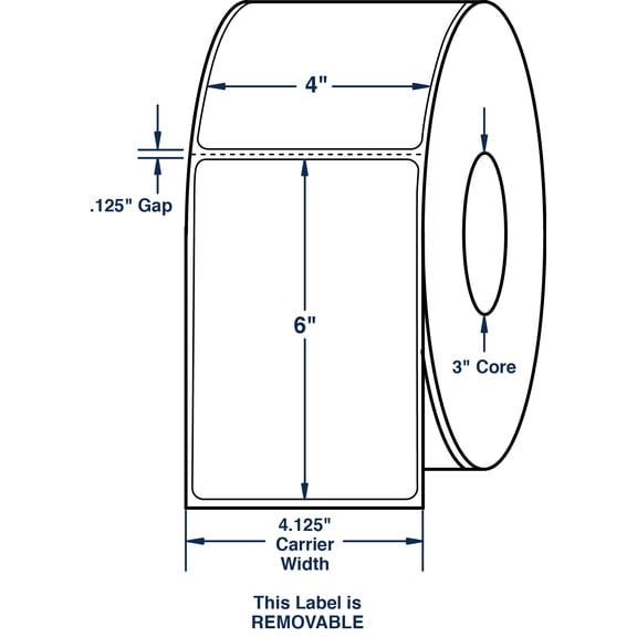 Compulabel 642508, 4" x 6" Thermal Transfer Labels With Removable Adhesive