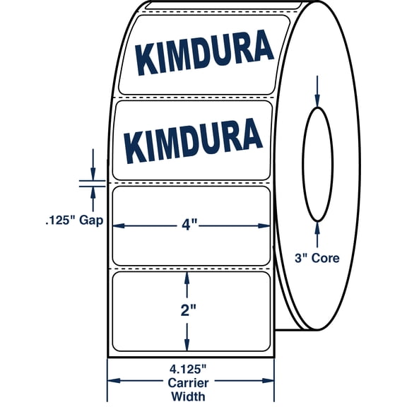 Compulabel 649315, 4" x 2" Thermal Transfer Kimdura Labels