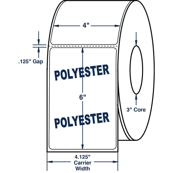 Compulabel 649552, 4" x 6" Thermal Transfer Gloss Polyester Labels