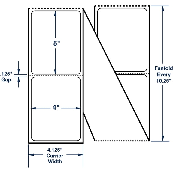 Compulabel 670948, 4" x 5" Thermal Transfer Fanfold Labels