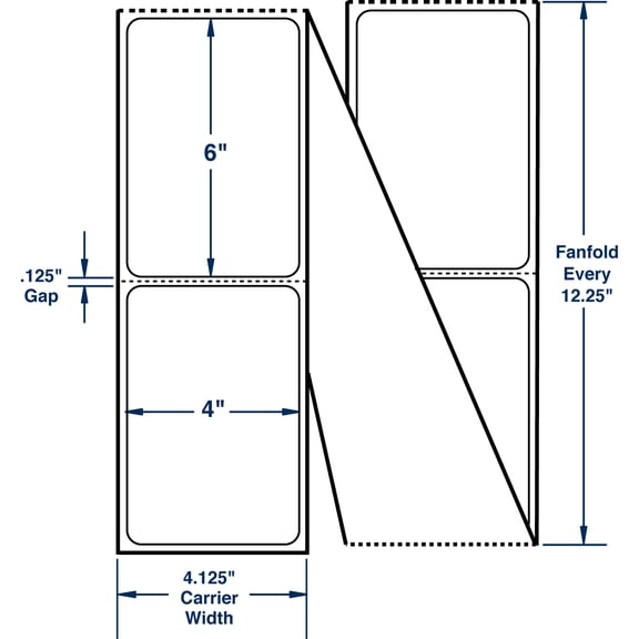 Compulabel 672118, 4" x 6" Thermal Transfer Fanfold Labels