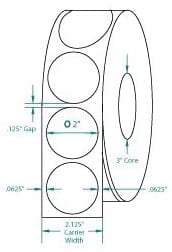 Compulabel 910315 Wafer Tab Seals, 2 inch Diameter White, Non-Perfed, 7,500 per Roll, 22,500 / Case