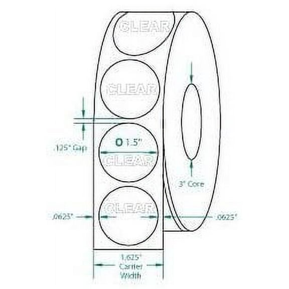 Compulabel Wafer Tab Seals, 1 1/2" Circle, Translucent, 4000 Per Roll, Permanent Adhesive 910416
