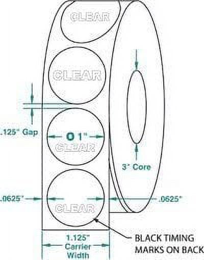 Compulabel Wafer Tab Seals, 1" Circle, Translucent, 5000 Per Roll, Permanent Adhesive 910203