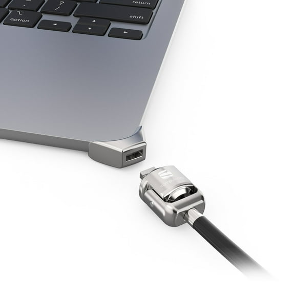 Ledge Lock Adapter for MacBook Air 15" M2-M4 with Keyed Cable Lock Silver
