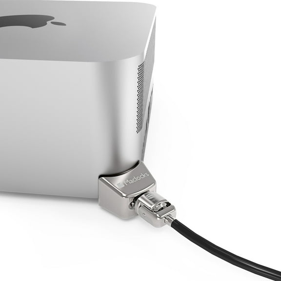 Mac Studio Ledge Lock Adapter with Keyed Cable Lock Silver