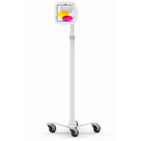 iPad 10th-11th (A16) Gen Space Enclosure Medical Rolling Cart White
