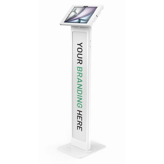 iPad Air M2 & M3 11", Apex Enclosure Brandable Floor Stand - White