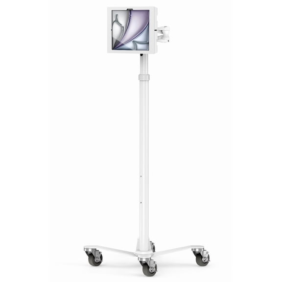 iPad Air M2 & M3 13", Apex Enclosure Rolling Cart - Rise Freedom Extended White