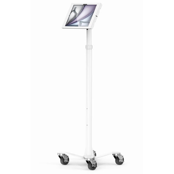 iPad Air M2 & M3 13", Apex Enclosure Rolling Cart - Rise Freedom White