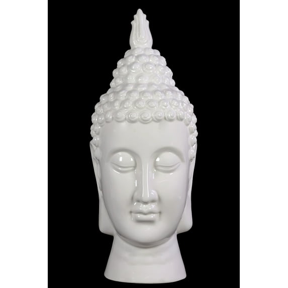 Compulsive & Spiritual Ceramic Buddha Head In White