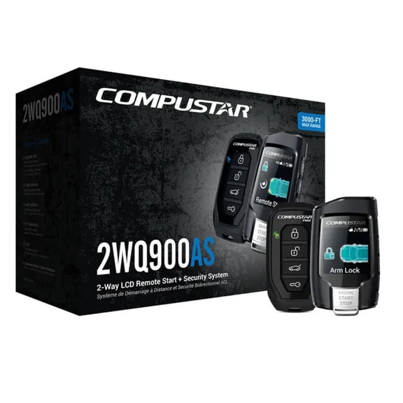Compustar CS2WQ900 AS Car Security and Alarm 2 Way Remote Starter & Alarm 3000' Range (2 Piece)