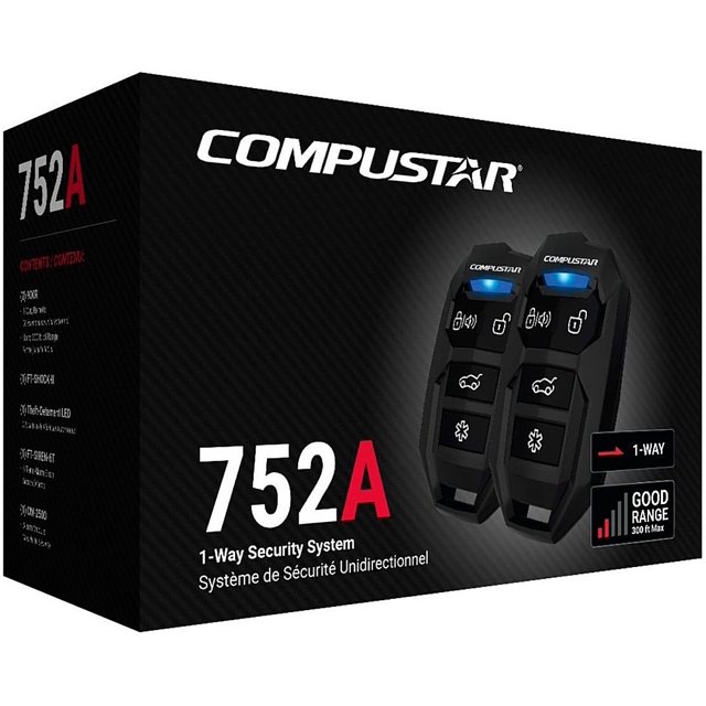 Compustar CS752A 1Way 200' Alarm and Security System for Car/Auto + 2
