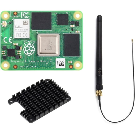 Compute Module 4 Package, Bundle with Official CM4102008, an an-Tenna Kit and a HEATSINK (3 Items)