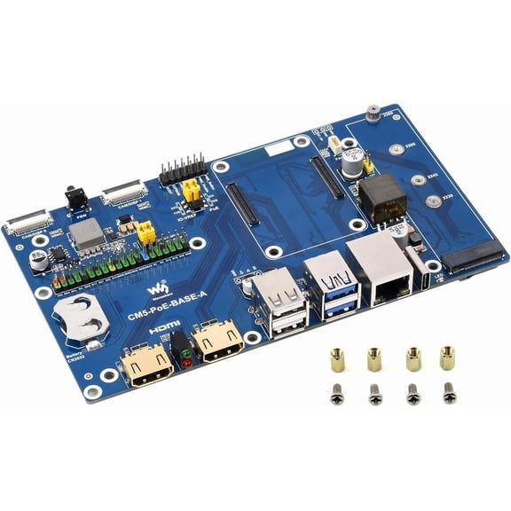 Compute Module 5 IO Board, Compatible with All Variants of CM5, with PoE Feature, Single Board Only