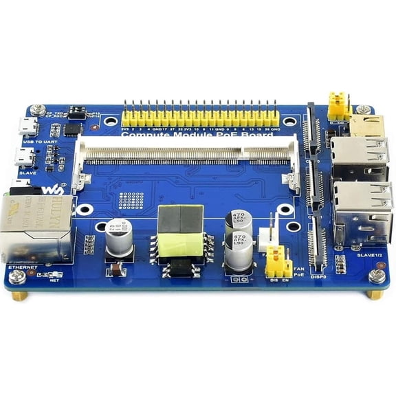 Compute Module IO Board with PoE Feature Development Board Composite Breakout Board for Developing with CM3 / CM3L / CM3+ / CM3+L,Onboard 10/100M Ethernet Port,USB Ports