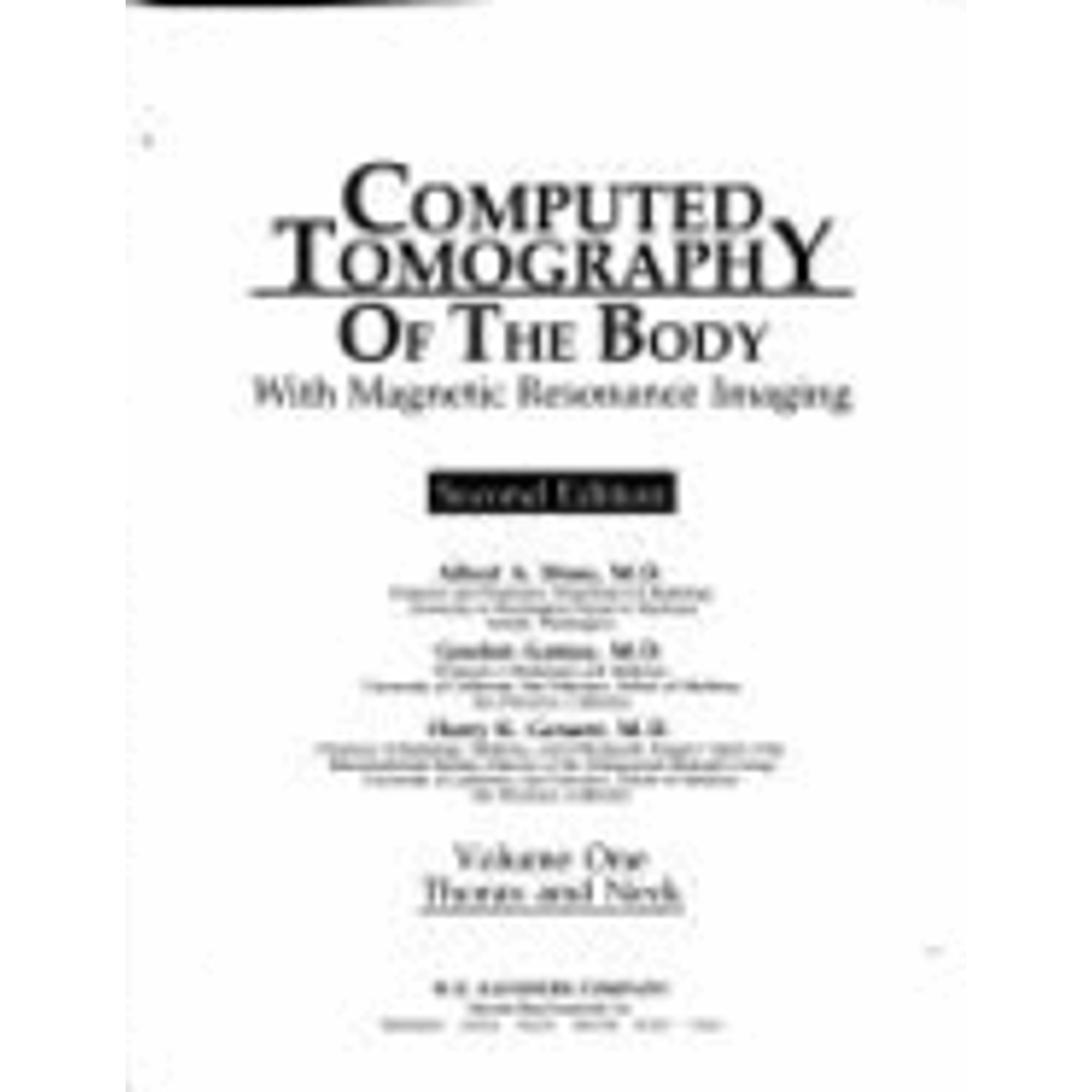 Pre-Owned Computed Tomography of the Body: With Magnetic Resonance ...