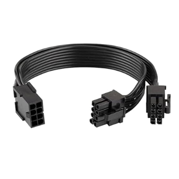 Computer 8Pin Connection Cable, Graphics Card 8Pins Line Graphics Card 8pin to Two 6+2 Splitter Wire 18awg
