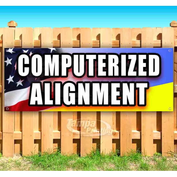Computer Alignment 13 oz Vinyl Banner With Metal Grommets