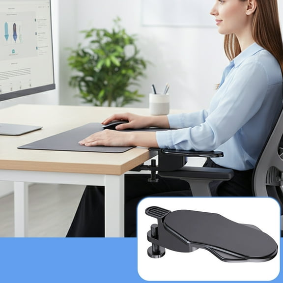 Computer Arm Rest for Desk, 180 Adjustable Rotating Desk Extender Tray, Elbow Armrest Support Keyboard Wrist Rest Pad, Ergonomic Arm Wrist Rest for Office