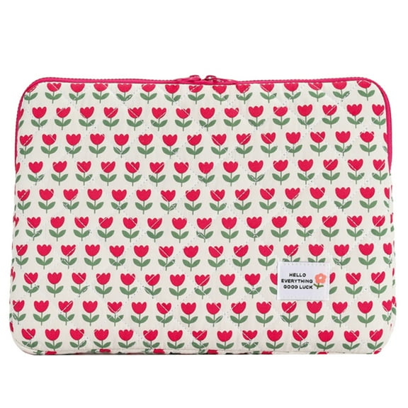 Computer Bag Zipper Cute Flower Laptop Sleeve for 14in Notebook (Red Flower 8 S)