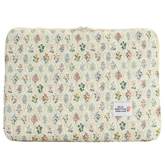 Computer Bag Zipper Flower Laptop Sleeve for 14in Notebook (Green Flower 9 L)