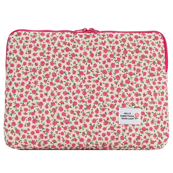 Computer Bag Zipper Flower Laptop Sleeve for 14in Notebook (Pink Flower 11 L)
