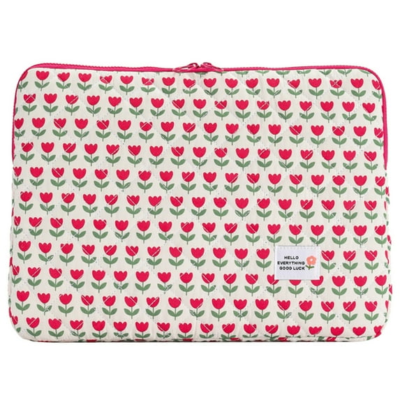 Computer Bag Zipper Flower Laptop Sleeve for 14in Notebook (Red Flower 12 L)