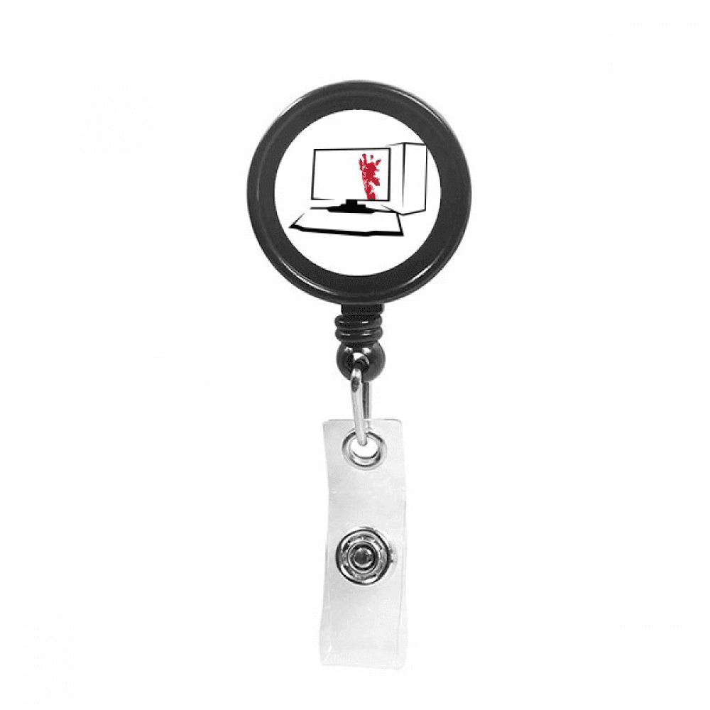 Computer Box Giraffe Keyboard Retractable Keychain Badge Holder ID Badge