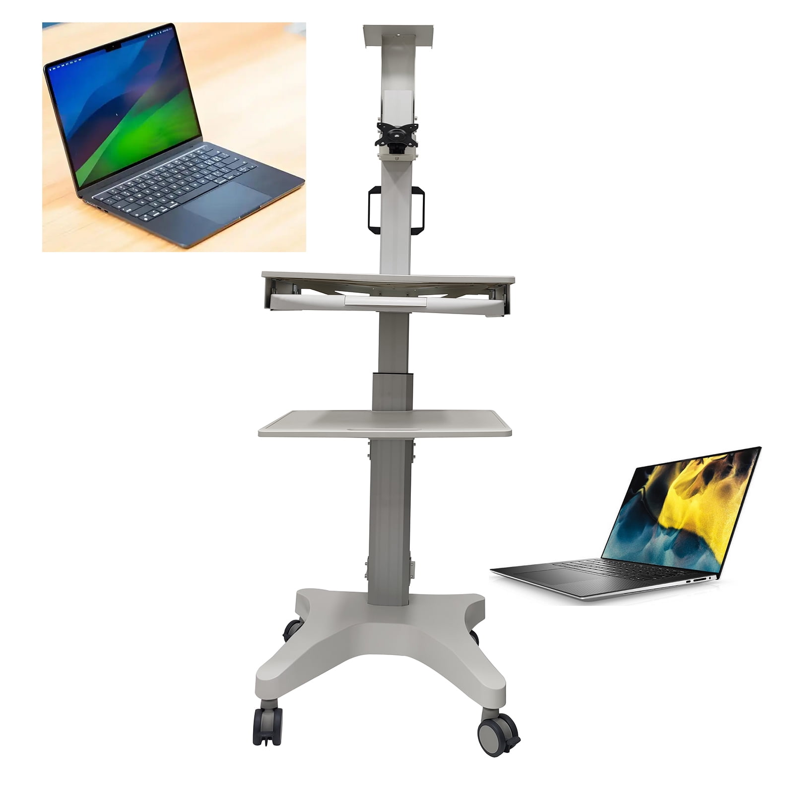 Computer Cart Mobile Workstation 17-32IN Monitor Aluminum Alloy Office ...