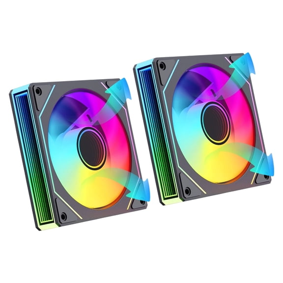 Computer Case Fan 120mm PWM ARGB 2-Pack for Builds, Hydraulic Bearing Cooling with Lighting Sync