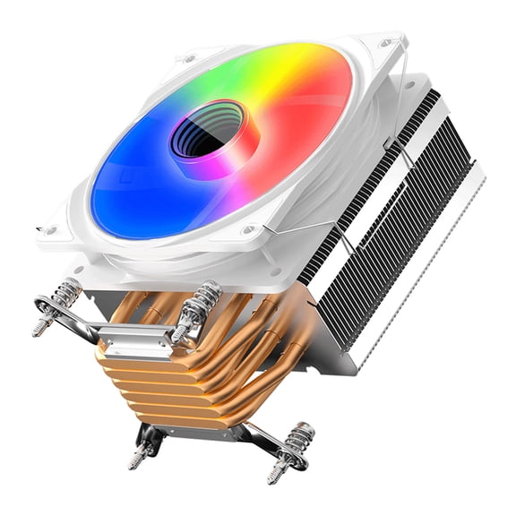 Computer Case Fan LED Fan, 6 Heatpipes CPU Coolers Radiators Quiet Colorful Case Fan 12V-4Pin