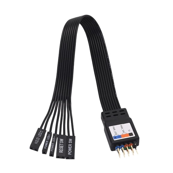 Computer Case Front Panel Connector Cable With Clear Marking For Power Switches HDD LED And Reset Button