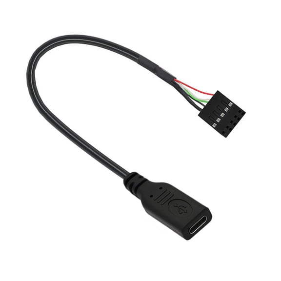 Computer Case Front Port Adapter Cable, Type-C Female to 9-Pin Motherboard Header, 20CM USB 2.0 Cable for Internal Use