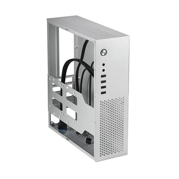 Computer Case,Mini Desktop Computer Case MicroATX,MATX24X24 Motherboard Small 1U 7.3L Computer Case,Support Horizontal Vertical Wall Mount Placement,Home Video Hotel Computer Theater Argent