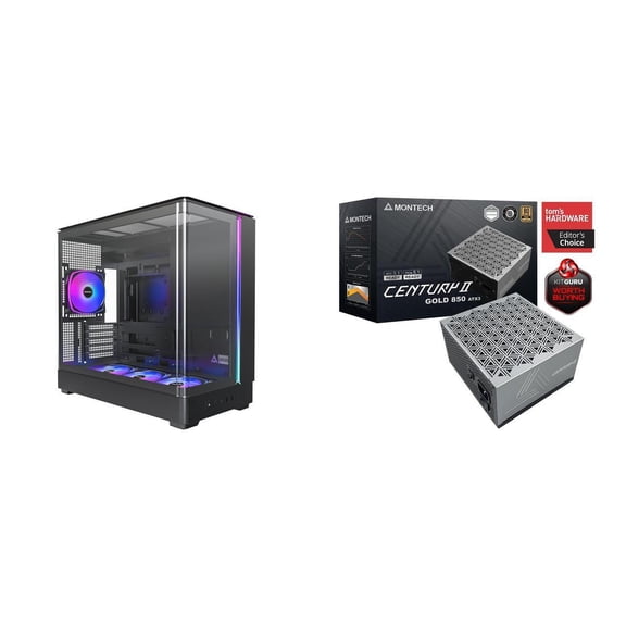 Montech Computer Case PSU Combo - KING 15 PRO (B) Bundle with Century II 850W PSU