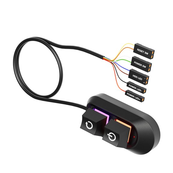 Computer Case Power Button Switching Extension with LED for Home and Office