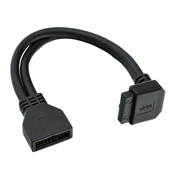 Computer Case USB3.0 Front Header Cable 19Pin 20Pin Wide Compatibility Right Angled for Desktop Motherboard