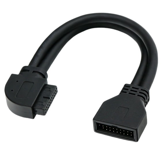 Computer Case USB3.0 Front Header Cable 19Pin 20Pin Wide Compatibility Right Angled for Desktop Motherboard