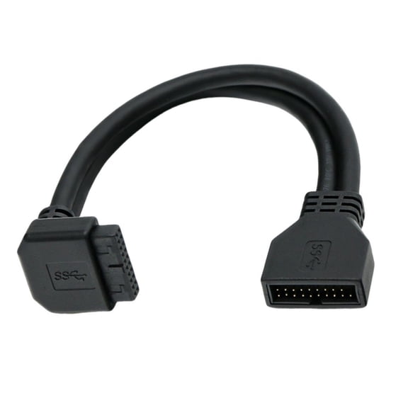 Computer Case USB3.0 Front Header Cable 19Pin 20Pin Wide Compatibility Right Angled for Desktop Motherboard
