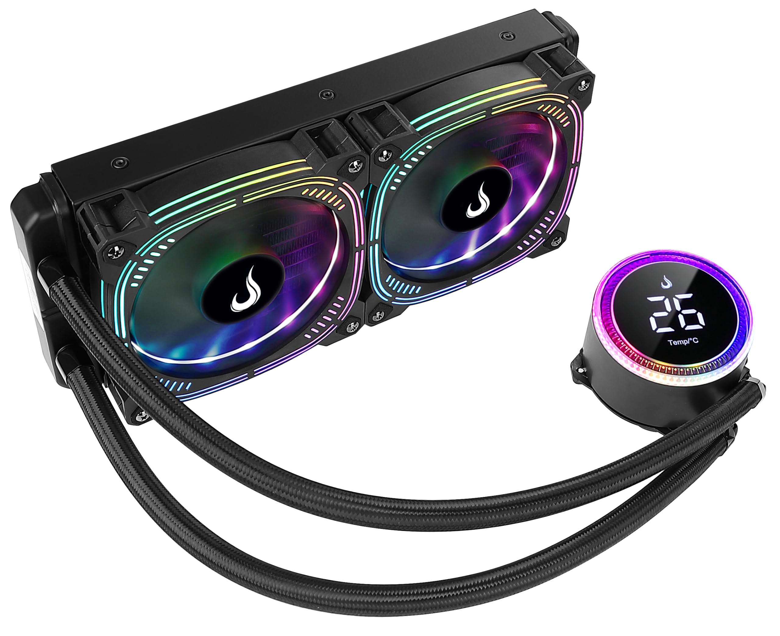 Computer Case Water Cooler RRF12 - Rise Mode USA Gamer Aura Ice Black ...