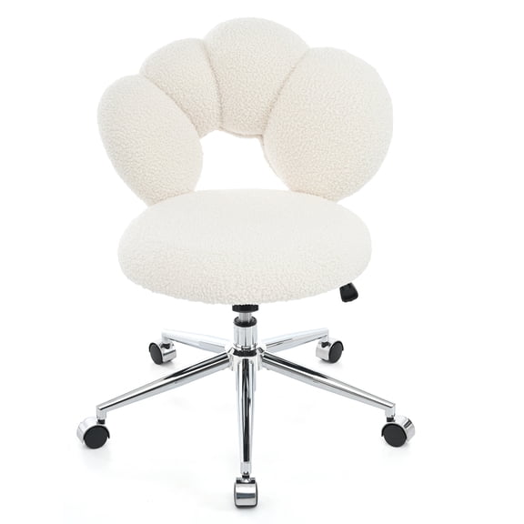 Computer Chair Office Desk Chair With Semi-wrapped Backrest 5 Casters Adjustable Height 16.1" To 19.3" Swivel Office Chair