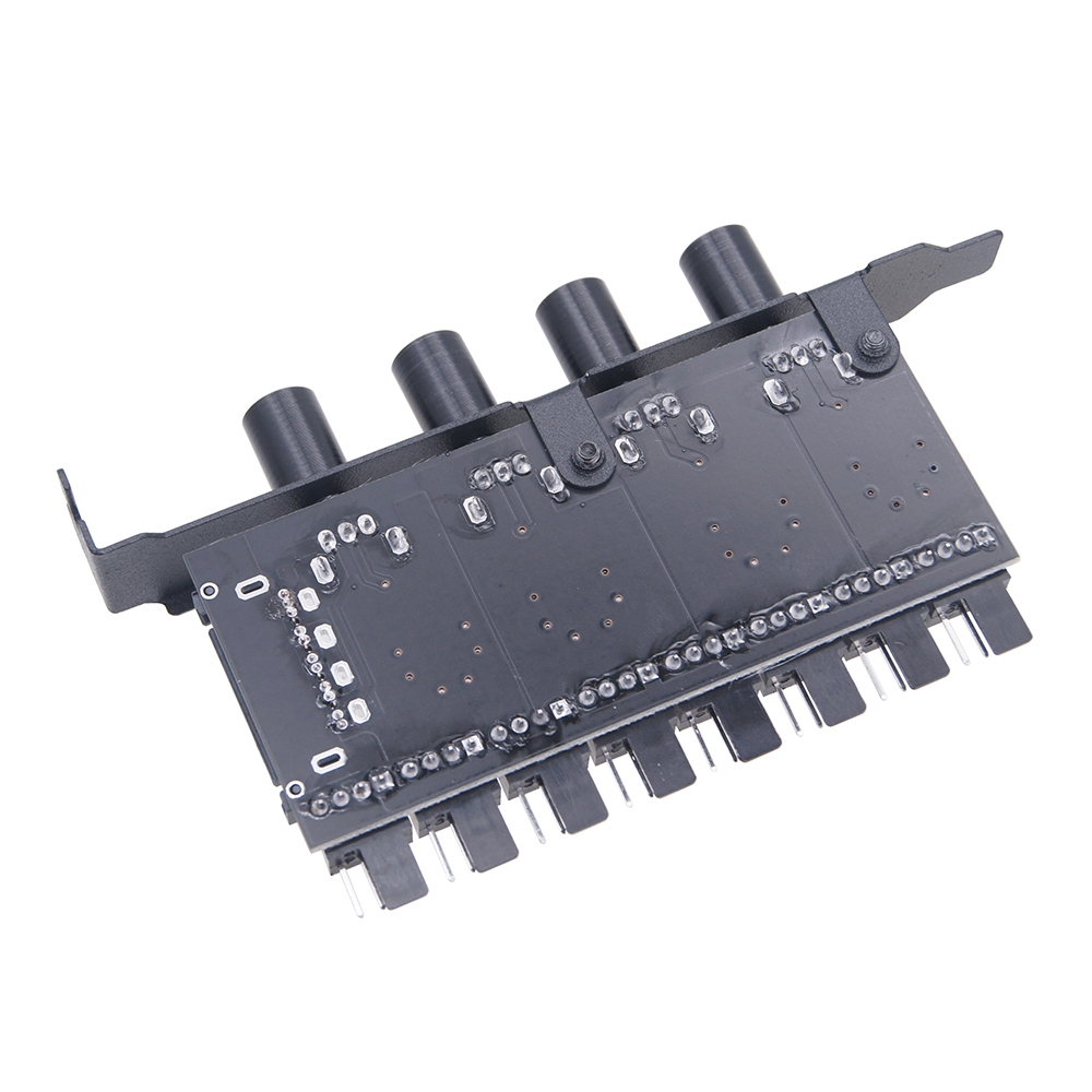 Computer Channel 8 Way 4 Pin 3 Pin Fan Speed Controller PCI Cover, 12V