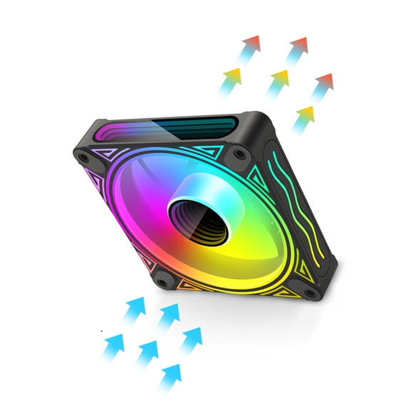 Computer Chassis Cooling Fan 12cm ARGB Lighting PWM Speed Control Durability ABS Structure Enhanced Heat Dissipation