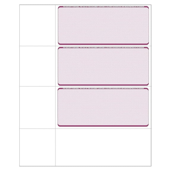 Computer Check Paper - Blank Personal Wallet Checks 3 on a Page - Compatible with Check, QuickBooks, Quicken, and Any Laser Printer (500 Sheets / 1500 Checks, Burgundy ) Burgundy Diamond