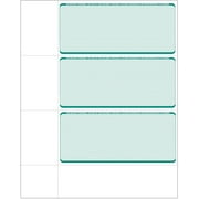 Computer Check Paper - Blank Personal Wallet Checks 3 on a Page - Compatible with Versa Check, QuickBooks, Quicken, and Any Laser Printer - 100 Sheets / 300 Checks, Green Diamond