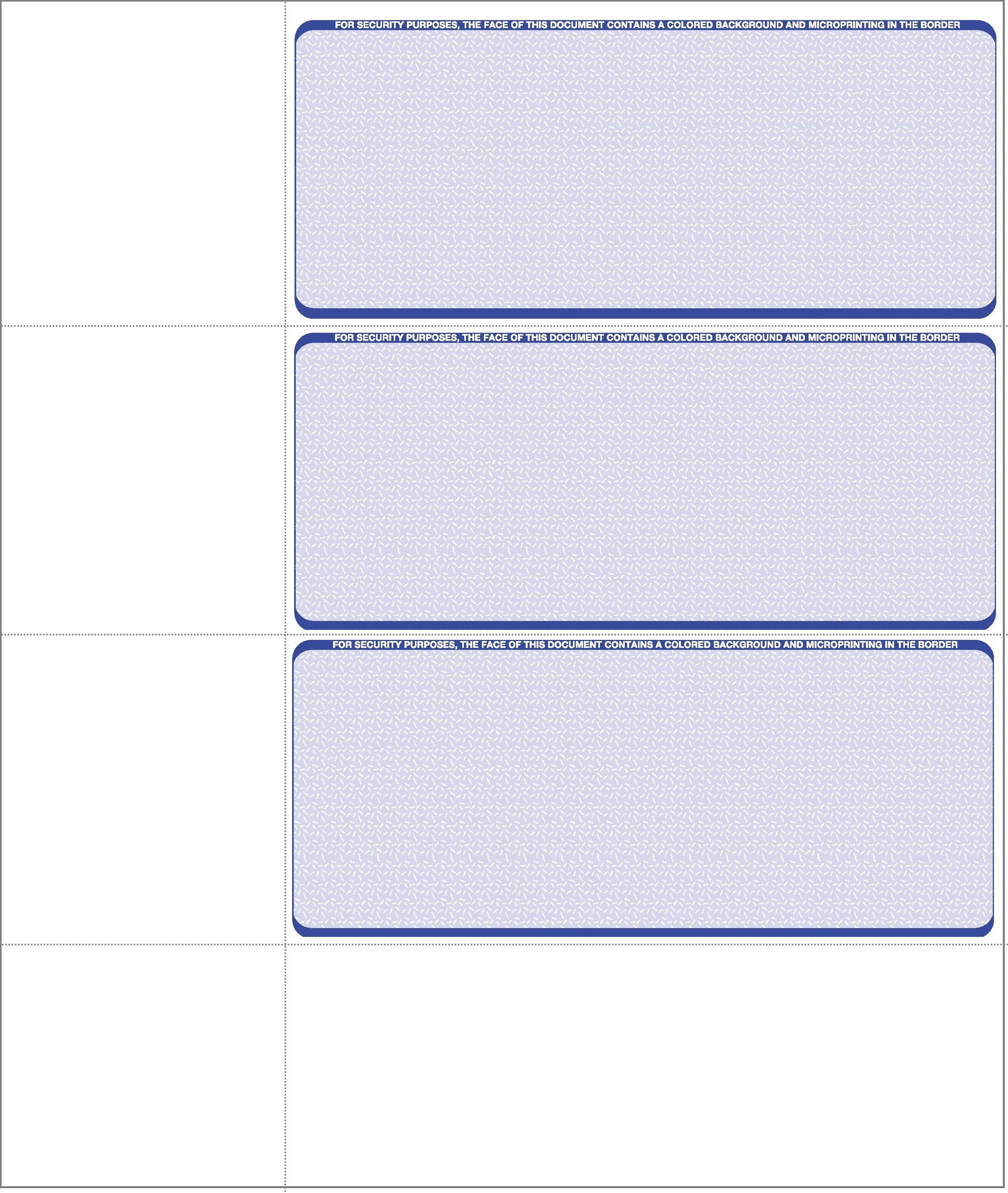 Computer Check Paper - Blank Personal Wallet Checks 3 on a Page - Compatible with Versa Check, QuickBooks, Quicken, and Any Laser Printer - 500 Sheets / 1500 Checks, Blue Diamond