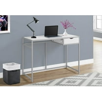 Computer Desk - 1 Storage Drawer / Metal Frame - 42"L - White / Silver