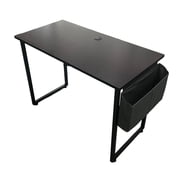 Computer Desk, 100 x 50cm Modern Style Study Desk with Side Storage Bag for Home, Office Black - YD2008-B