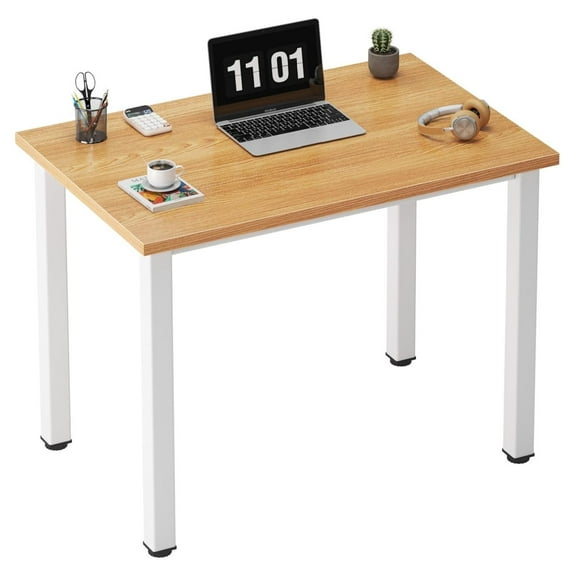 Computer Desk - 31.5 Inch Office Writing Work Study Kids Student Teacher Home Bedroom Table for Small Space, Teak